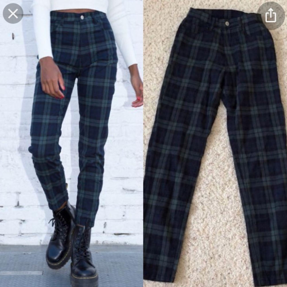 brandy melville plaid tiden pants